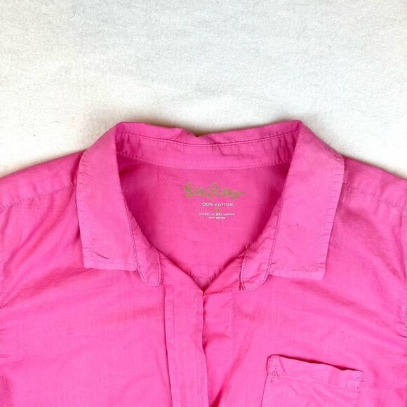 Lilly Pulitzer Pink Lightweight Long Sleeve Button Up Shirt Women’s XS Read - Picture 3 of 12